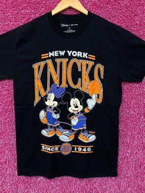 Junk Food Clothing X Disney New York Knicks Mickey and Minnie Mouse T-Shirt Smal